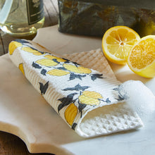 Load image into Gallery viewer, Lemons Organic Compostable Dishcloth | Cotton Kitchen Tea Dish Towel | 7.75" x 7"