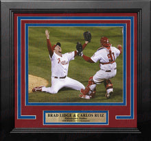 Load image into Gallery viewer, Brad Lidge &amp; Carlos Ruiz 2008 World Series Last Out Celebration Philadelphia Phillies Framed Baseball Photo