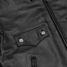 Load image into Gallery viewer, Black Raider Men’s Leather Motorcycle Jacket