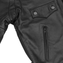 Load image into Gallery viewer, Black Raider Men’s Leather Motorcycle Jacket