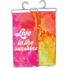 Load image into Gallery viewer, Live In The Sunshine Dish Cloth Towel | All-Over Dye Design | Retro-Inspired | 18&quot; x 28&quot;