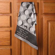 Load image into Gallery viewer, Love You To The Full Moon And Back Kitchen Towel | Black Cat Moon Phases | 20&quot; x 28&quot;
