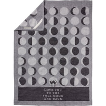 Load image into Gallery viewer, Love You To The Full Moon And Back Kitchen Towel | Black Cat Moon Phases | 20&quot; x 28&quot;