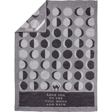 Love You To The Full Moon And Back Kitchen Towel | Black Cat Moon Phases | 20