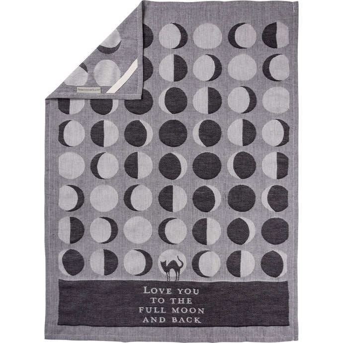 Love You To The Full Moon And Back Kitchen Towel | Black Cat Moon Phases | 20