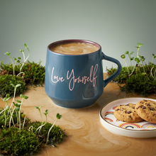 Load image into Gallery viewer, Love Yourself Mug &amp; Coaster Lid with Rainbow Design