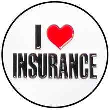 Load image into Gallery viewer, GL15-008 I LOVE INSURANCE Agent Lapel Pin with heart shaped pin clasps Flo Progressive