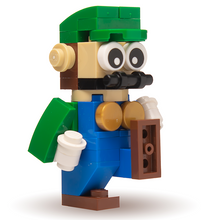 Load image into Gallery viewer, Custom Green Plumber Building Figure made using LEGO parts