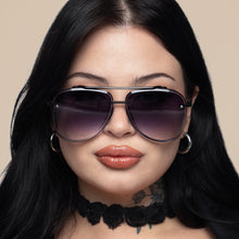 Load image into Gallery viewer, Luna - Tangle Free - Faded Black Aviator Sunglasses