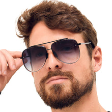 Load image into Gallery viewer, Luna - Tangle Free - Faded Black Aviator Sunglasses