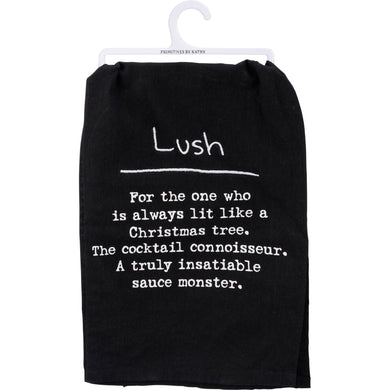 Lush - The One Who's Lit Like a Christmas Tree Funny Black Cotton Dish Cloth Towel | 28