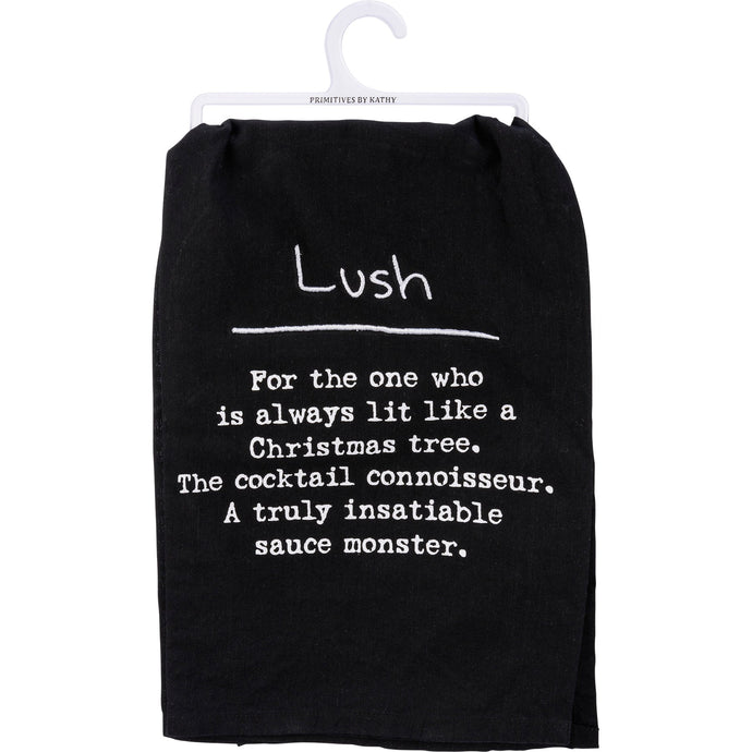 Lush - The One Who's Lit Like a Christmas Tree Funny Black Cotton Dish Cloth Towel | 28