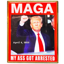 Load image into Gallery viewer, GL12-005 President Donald J. Trump MAGA Arrest Fingerprint Card Challenge Coin