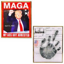 Load image into Gallery viewer, GL12-005 President Donald J. Trump MAGA Arrest Fingerprint Card Challenge Coin