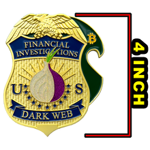 Load image into Gallery viewer, BL1-02 HSI FBI CIA DEA Financial Crimes Investigations Dark Web Challenge Coin Bottle Opener Tor Browser Crypto