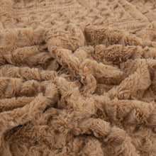 Load image into Gallery viewer, Tache Caramel Brown Faux Fur Throw Blanket Chevron Geometric Embossed (#10)