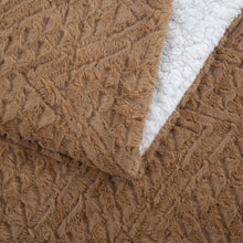 Load image into Gallery viewer, Tache Caramel Brown Faux Fur Throw Blanket Chevron Geometric Embossed (#10)