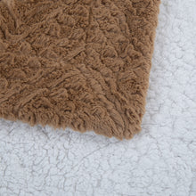 Load image into Gallery viewer, Tache Caramel Brown Faux Fur Throw Blanket Chevron Geometric Embossed (#10)