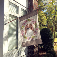 Load image into Gallery viewer, Japanese Chin Wreath of Flowers Flag Canvas House Size MH1009CHF