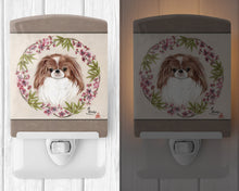 Load image into Gallery viewer, Japanese Chin Wreath of Flowers Ceramic Night Light MH1009CNL