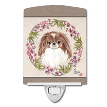 Load image into Gallery viewer, Japanese Chin Wreath of Flowers Ceramic Night Light MH1009CNL