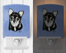 Load image into Gallery viewer, Chihuahua in blue Ceramic Night Light MH1016CNL