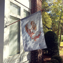 Load image into Gallery viewer, Japanese Chin in an Angels Arms Flag Canvas House Size MH1037CHF