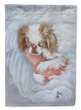Load image into Gallery viewer, Japanese Chin in an Angels Arms Flag Canvas House Size MH1037CHF