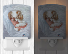 Load image into Gallery viewer, Japanese Chin in an Angels Arms Ceramic Night Light MH1037CNL