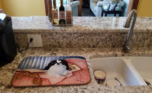 Load image into Gallery viewer, Japanese Chin Reading in Bed Dish Drying Mat – Absorbent, Artistic Kitchen Essentials MH1058DDM