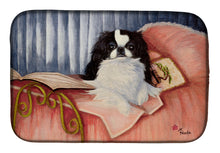 Load image into Gallery viewer, Japanese Chin Reading in Bed Dish Drying Mat – Absorbent, Artistic Kitchen Essentials MH1058DDM