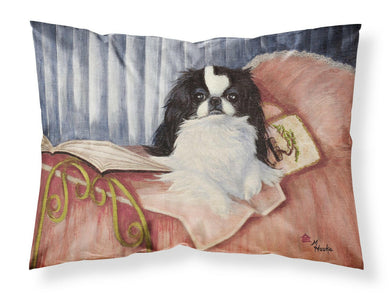 Japanese Chin Reading in Bed Fabric Standard Pillowcase – Artistic Decorative Front, White Back MH1058PILLOWCASE