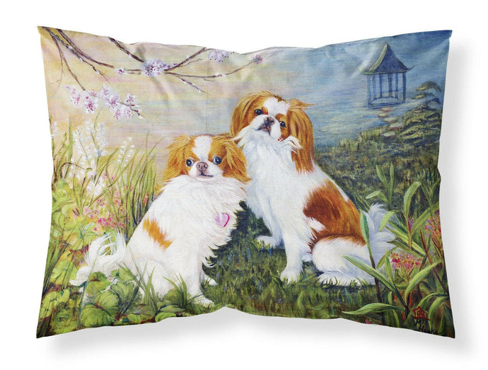 Japanese Chin Wasabi and Ginger Fabric Standard Pillowcase – Artistic Decorative Front, White Back MH1061PILLOWCASE