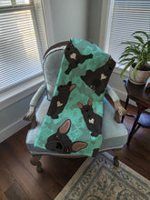 Load image into Gallery viewer, Black French Bulldog Quilted Blanket 50x60