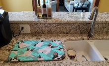 Load image into Gallery viewer, Black and White French Bulldog Dish Drying Mat – Absorbent, Artistic Kitchen Essentials