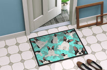 Load image into Gallery viewer, Black and White French Bulldog Doormat - 24x36 Decorative Floor Mat – Indoor/Outdoor Rug with Artistic Flair