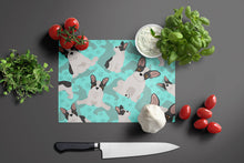 Load image into Gallery viewer, Black and White French Bulldog Glass Cutting Boards – Durable, Decorative Kitchen Art Large