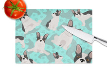 Load image into Gallery viewer, Black and White French Bulldog Glass Cutting Boards – Durable, Decorative Kitchen Art Large