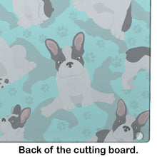 Load image into Gallery viewer, Black and White French Bulldog Glass Cutting Boards – Durable, Decorative Kitchen Art Large