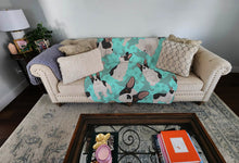 Load image into Gallery viewer, Black and White French Bulldog Quilted Blanket 50x60