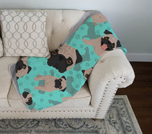 Load image into Gallery viewer, Fawn Pug Quilted Blanket 50x60