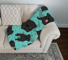 Load image into Gallery viewer, Black Pug Quilted Blanket 50x60