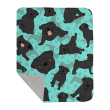 Load image into Gallery viewer, Black Pug Quilted Blanket 50x60