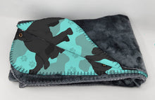 Load image into Gallery viewer, Black Pug Soft Travel Blanket with Bag