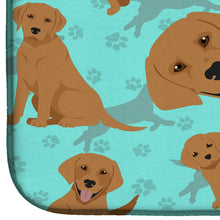 Load image into Gallery viewer, Red Fox Labrador Retriever Dish Drying Mat – Absorbent, Artistic Kitchen Essentials