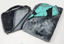 Load image into Gallery viewer, Longhaired Black Tan Dachshund Soft Travel Blanket with Bag