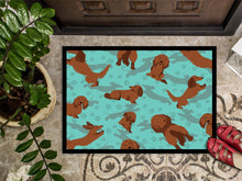 Load image into Gallery viewer, Longhaired Red Dachshund Doormat - 24x36 Decorative Floor Mat – Indoor/Outdoor Rug with Artistic Flair