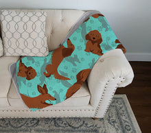 Load image into Gallery viewer, Longhaired Red Dachshund Quilted Blanket 50x60