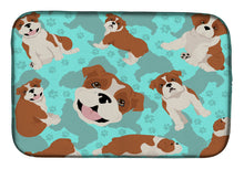 Load image into Gallery viewer, Red and White English Bulldog Dish Drying Mat – Absorbent, Artistic Kitchen Essentials