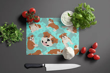 Load image into Gallery viewer, Red and White English Bulldog Glass Cutting Boards – Durable, Decorative Kitchen Art Large